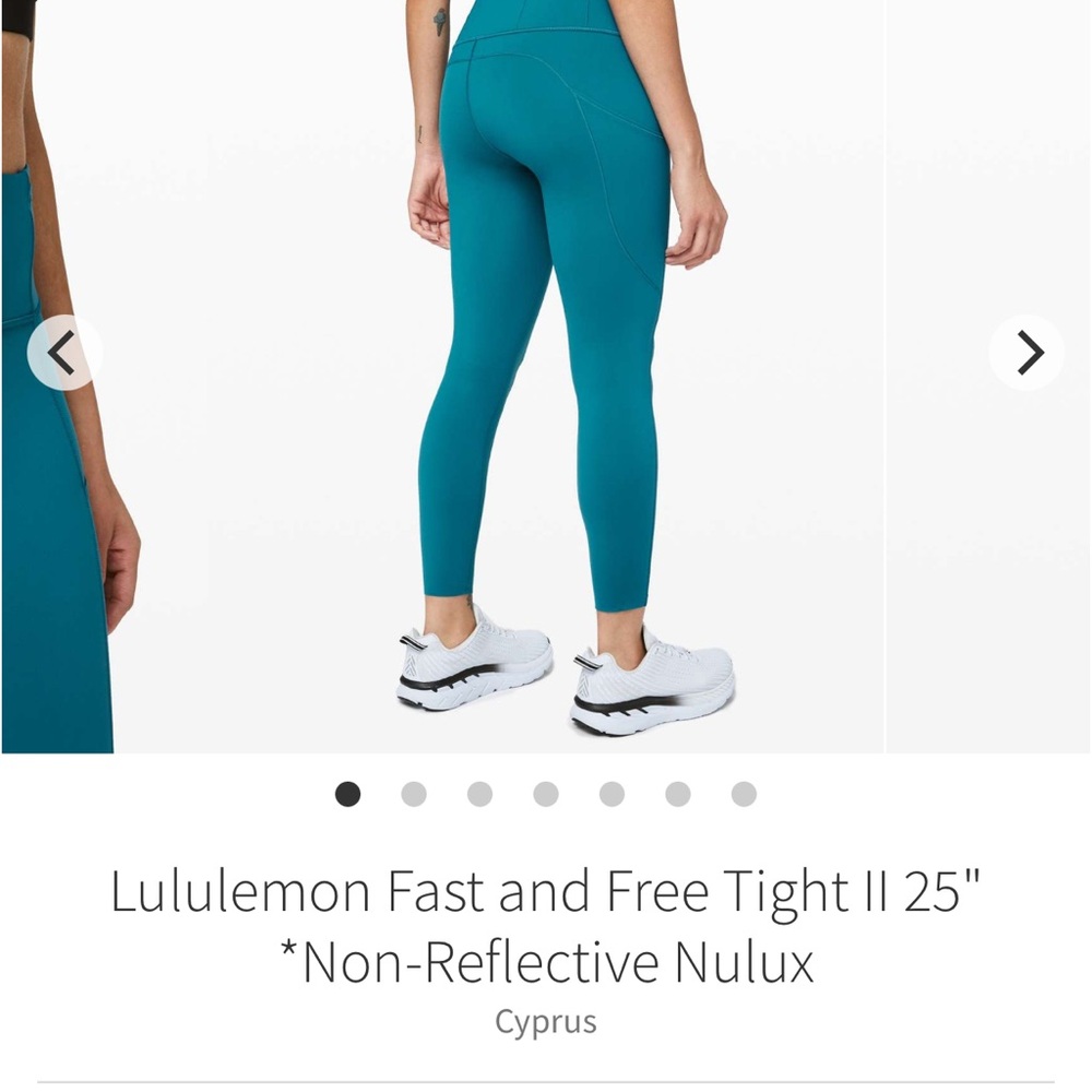 Lululemon Fast and Free Tight II 25” Nulux Size 8 Cyprus